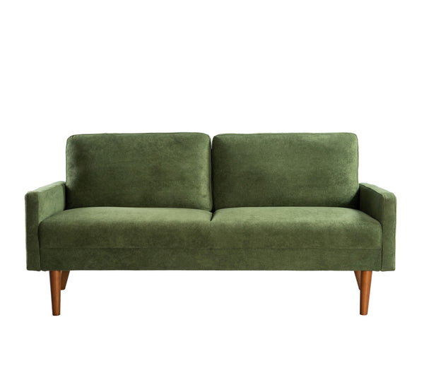 English Elm Velvet Kent 3-Seater Sofa with Plush Upholstery, European Modern-Vintage Design and Durable Build Green B2735P291965