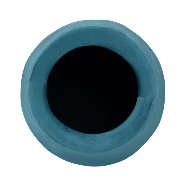 Crestview Collection Modern Velvet Ottoman: Stylish Mushroom-inspired Accent With Hidden Storage For Chic Living Spaces Teal Solid Wood Evfzr3907teal