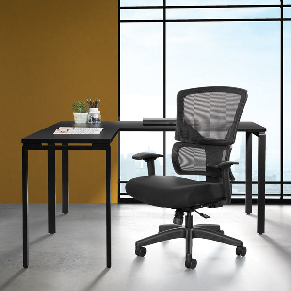 OSP Home Furnishings Vertical Matrix Manager Chair with Ergonomic Lumbar Support and Breathable Fabric Seat 639-F3T1N48P
