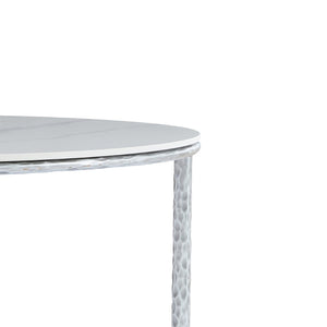 English Elm Sintered Stone Square Dining Table with Hand Hammered Iron X Base Artisan Craft Forged Pewter N771P400389Y