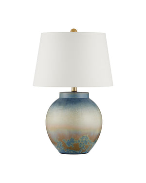 Currey & Company Dawning Table Lamp - Unique Ceramic Design With Sunrise-inspired Colors And Textured Crystals Green Ceramic 6000-1039-currey-company