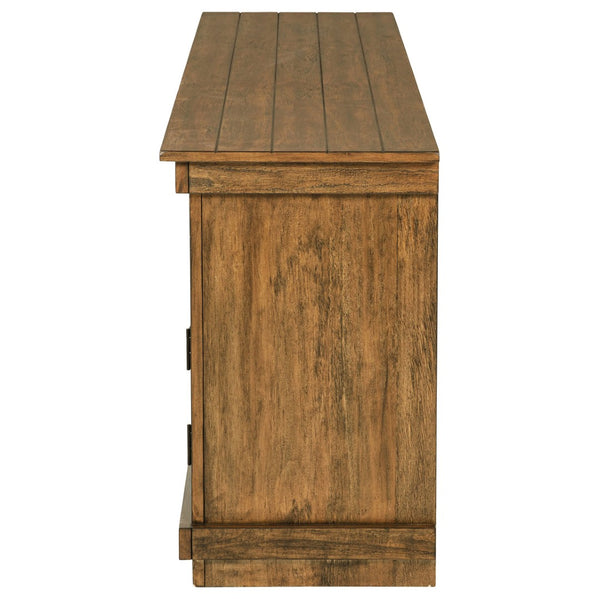 English Elm Castleton Farmhouse Media Console with Open Shelving and Concealed Storage for Large Rooms B062P451645