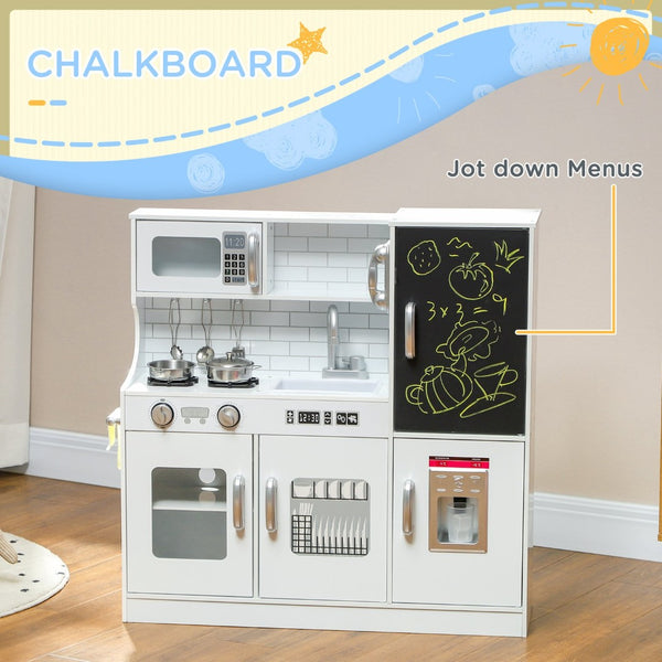 English Elm Qaba Pretend Play Kitchen Set for Kids with Chalkboard Ice Maker and 5 Accessories W2225P249826