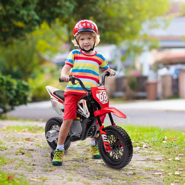 English Elm Qaba Vespa Licensed Retro Ride on Electric Motorbike for Toddlers with Fm Radio Red W2225P229726
