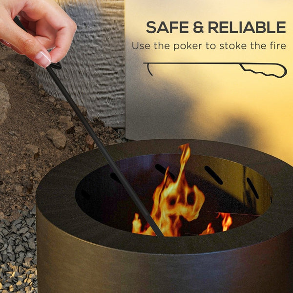 English Elm Outsunny 19 Inch Stainless Steel Wood Burning Fire Pit with Secondary Combustion Design W2225P174296