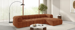English Elm Christopher Knight Home® - 122" Modern L-Shaped Sectional Sofa with High-Resilience Foam, Low-Profile Design, Stain-Resistant Fabric Comfort Orange N767P277694G