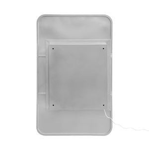 English Elm Rectangle LED Medicine Cabinet Mirror with Soft Touch Light, Magnetic Accessories, Tempered Shelves, Wall-Mounted Storage Silver W688P210793