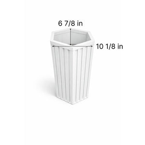 English Elm Hexagon Column Aluminum Outdoor Planter Geometric Architectural Patio Entryway Accent White B2755P462190