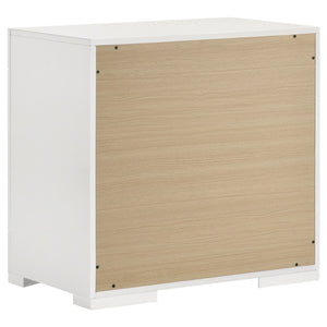 English Elm Pierce Queen Bedroom Set with Led Headboard Diamond Embossed High Gloss Finish Gloss White B062S01733