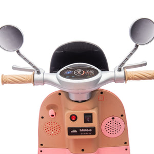 English Elm 12v Dual Motor Two Seater Kids Electric Ride on Motorcycle with Bluetooth Led and Trunk Pink W1578P268012