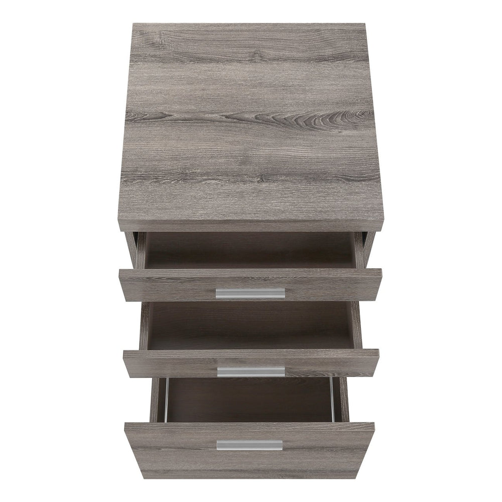 English Elm File Cabinet Mobile Rolling Storage with Smooth Glaze, Locking Casters & Legal Letter Drawers—Contemporary Appeal taupe 26 L x 21 W x 9 H B2710P219596