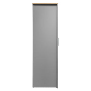 English Elm Three Door Pine Wardrobe with Two Drawers & Dual Hanging Rods, Gray Storage Armoire for Closet Organization, Sturdy MDF Build GX001834AAE