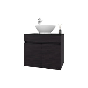 English Elm Wengue Bathroom Vanity - Stylish 2-Door Cabinet For Compact Spaces With Water-Resistant Finish B062P355534-GIGA