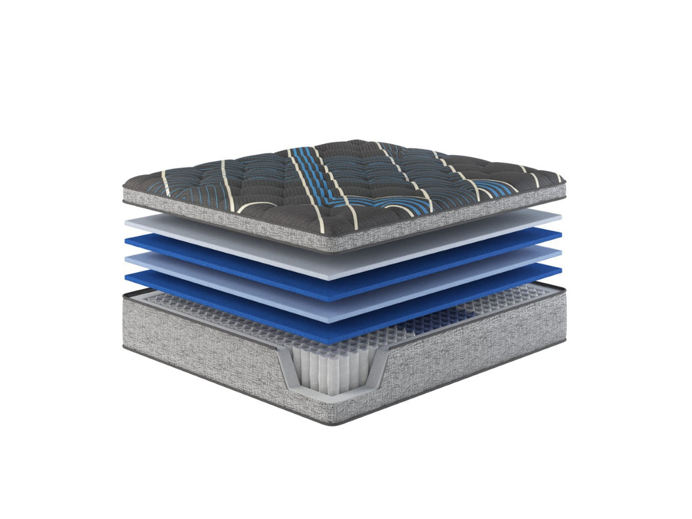 English Elm Restonic Plush Euro Top Hybrid King Mattress with Cooling Gel Foam Pocketed Coils B123P299704