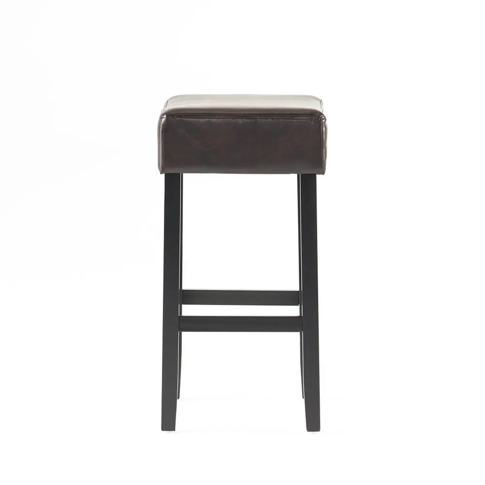 English Elm Christopher Knight Home® - [OLD Set of 2 30" Backless Faux Leather Counter Height Barstool Brown — Transitional 2-Pack Durable Upholstery 74504.00PU