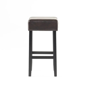English Elm Christopher Knight Home® - [OLD Set of 2 30" Backless Faux Leather Counter Height Barstool Brown — Transitional 2-Pack Durable Upholstery 74504.00PU