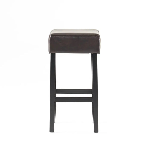English Elm Christopher Knight Home® - [OLD Set of 2 30" Backless Faux Leather Counter Height Barstool Brown — Transitional 2-Pack Durable Upholstery 74504.00PU