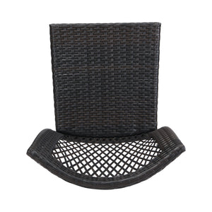 English Elm Christopher Knight Home® - Outdoor Stackable Dining Chairs Set of 2 — UV-Resistant PE Rattan & Steel Frame, 400lb Capacity, Multi Brown N779P227340B