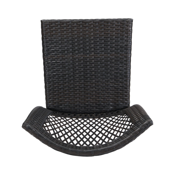 English Elm Christopher Knight Home® - Outdoor Stackable Dining Chairs Set of 2 — UV-Resistant PE Rattan & Steel Frame, 400lb Capacity, Multi Brown N779P227340B