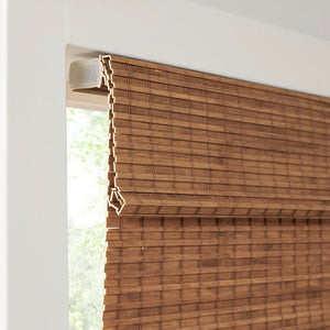 English Elm Bamboo Light Filtering Roman Shade 64"L - Eco-Friendly Natural Woven Window Treatment For Privacy B035129697
