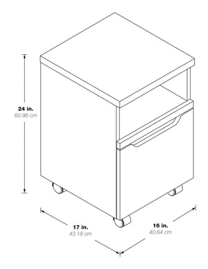 OSP Home Furnishings Denmark Rolling File Natural