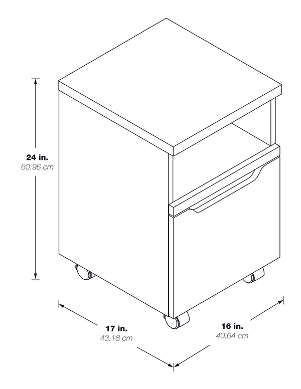 OSP Home Furnishings Denmark Rolling File Natural