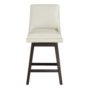 OSP Home Furnishings Allingham 26" Swivel Stool Cream / Dk Walnut
