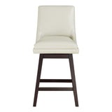 OSP Home Furnishings Allingham 26" Swivel Stool Cream / Dk Walnut