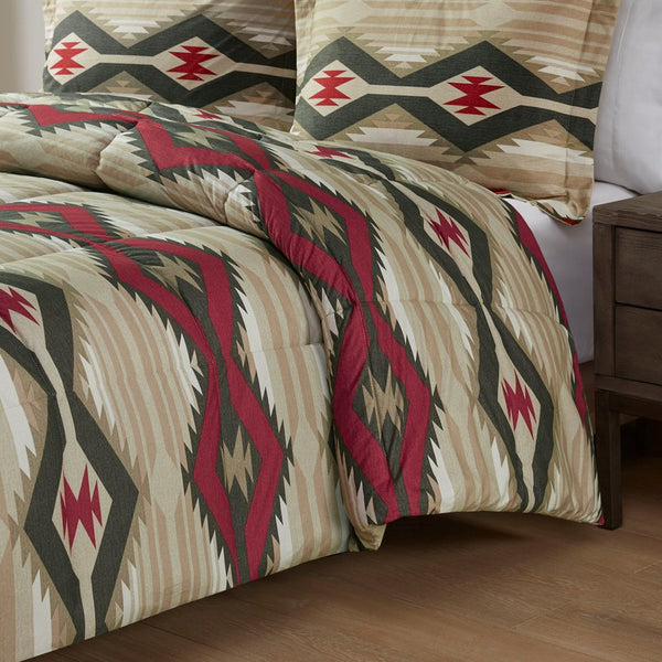 English Elm King Southwest-Inspired Comforter Set With Sherpa Pillow - Cozy Lodge Style For Year-Round Comfort B035P148496