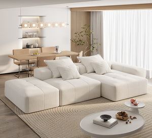 English Elm Modern Oversized Modular Sectional Sofa With Soft Chenille Fabric, Customizable Layout & 4 Pillows W1885S00057