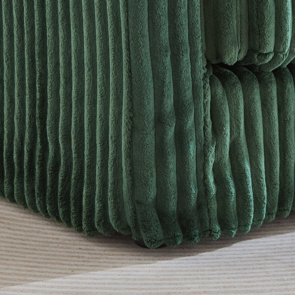 English Elm 74" Corduroy Loveseat Plush 2-seater Sofa with Pillow Arms for Compact Living Spaces Dark Green W1669P368991