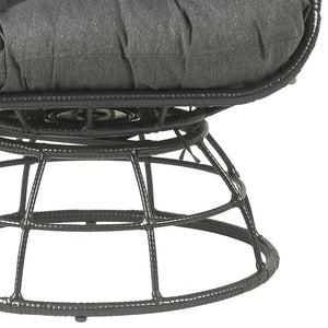 English Elm Hikre High Back Wicker Outdoor Lounge Chair with Glass Side Table Resort Style B2726P446697