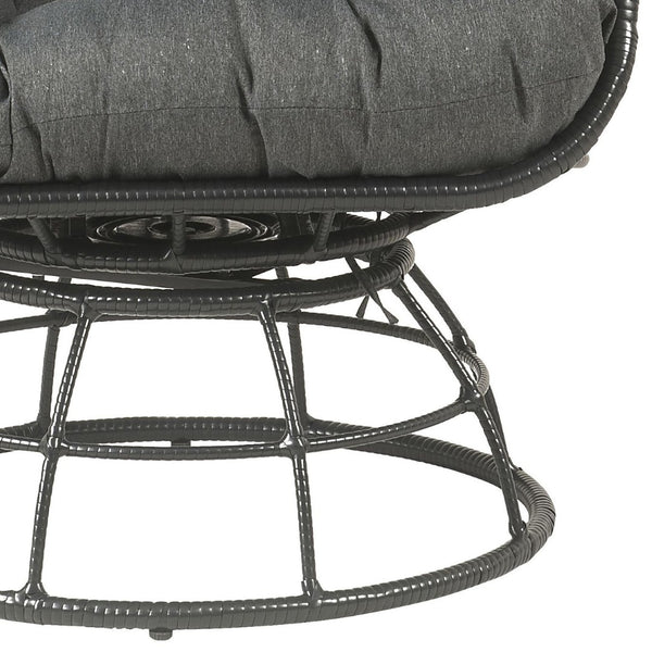 English Elm Hikre High Back Wicker Outdoor Lounge Chair with Glass Side Table Resort Style B2726P446697