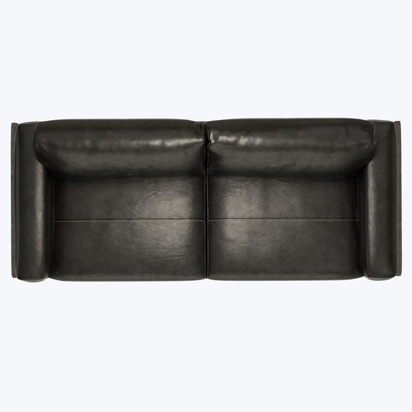 English Elm Wallace & Bay - Charcoal Transitional Leather Sofa in Dark Gray Fabric — 84" Wide, Easy-Care, Stylish Comfort for Living Rooms B361P384433