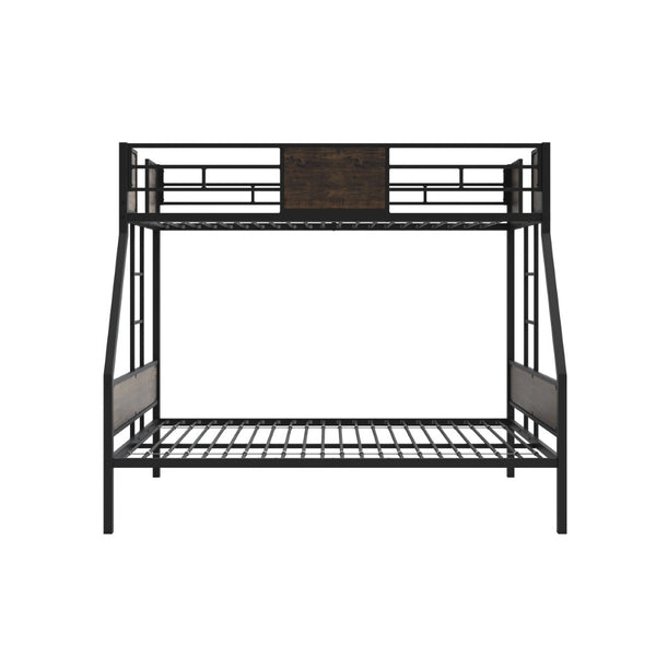 English Elm Twin Over Full Bunk Bed Frame – Sturdy Metal Design With Safety Guardrails, Trundle & Easy Assembly W3107P341507-GIGA