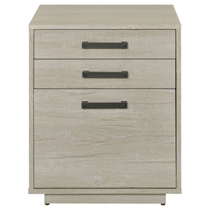 English Elm Loomis White Washed Grey 3-Drawer File Cabinet — Rustic Modern Accent with Tufted Tuxedo Arm, Plush Comfort B062P344974
