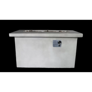 English Elm 24'' Concrete Outdoor Fire Pit Table with Dual Fuel Lava Rock Modern Patio Design B120P203748
