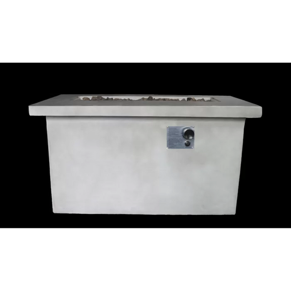 English Elm 24'' Concrete Outdoor Fire Pit Table with Dual Fuel Lava Rock Modern Patio Design B120P203748