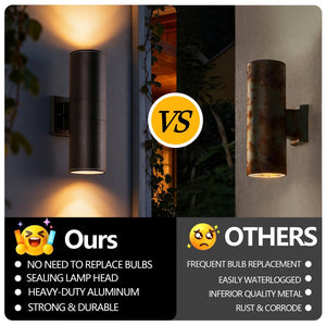 English Elm 12in Matte Black Aluminum Outdoor Wall Sconces up Down Lighting for Porch Patio Set of 4 W2312P416008