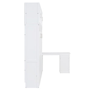 English Elm Queen Murphy Bed With Desk & Storage Shelves - Versatile, Space-Saving Solution For Modern Homes N820S10034K-GIGA