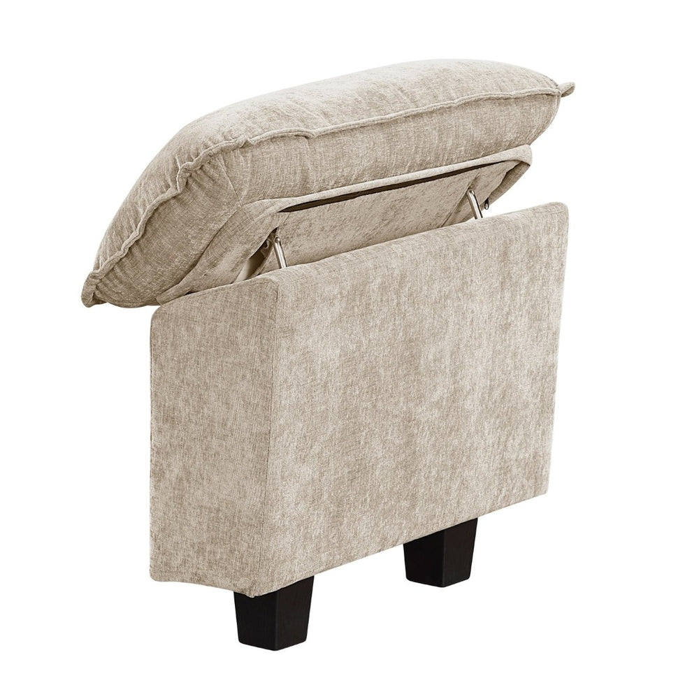 English Elm Modern Chenille Upholstered Sectional Sofa Arms with Adjustable Pillow Top Neutral Taupe B011P352490