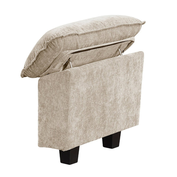 English Elm Modern Chenille Upholstered Sectional Sofa Arms with Adjustable Pillow Top Neutral Taupe B011P352490
