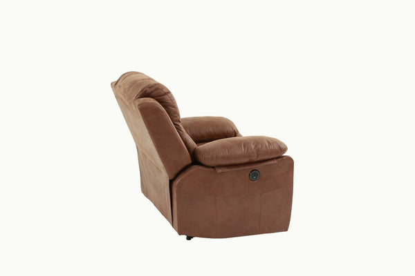 English Elm Modern Leatherette Power Recliner with Usb Port Plush Arms for Living Room Comfort B011P467870