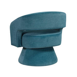English Elm Modern Swivel Accent Chair in Lux Velvet Upholstery with Solid Wood Base, Compact Stylish Seating Teal 27.75 L x 26.5 W x 19.75 H B011P283808