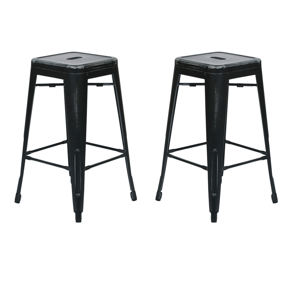 OSP Home Furnishings Bristow 26" Antique Metal Barstools Antique Black