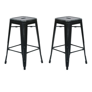 OSP Home Furnishings Bristow 26" Antique Metal Barstools Antique Black