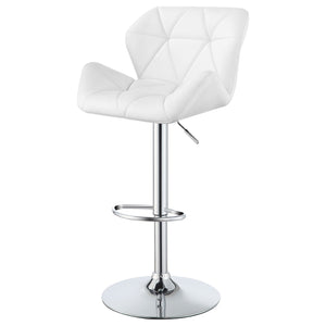 English Elm Kerwin Tufted White Upholstered Adjustable Bar Stool Set of 2 — Swivel, Chrome Pedestal, Height Lever B062P374131