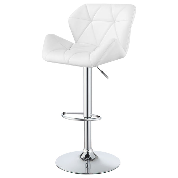 English Elm Kerwin Tufted White Upholstered Adjustable Bar Stool Set of 2 — Swivel, Chrome Pedestal, Height Lever B062P374131