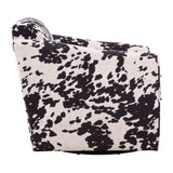 OSP Home Furnishings Cassie Swivel Arm Chair Black Cow