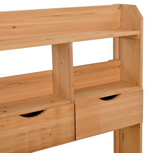 English Elm (with Hutch) Topamx Solid Fir Potting Bench Patio Workstation Spice Rack Drawer Natural Wood N717P404331A